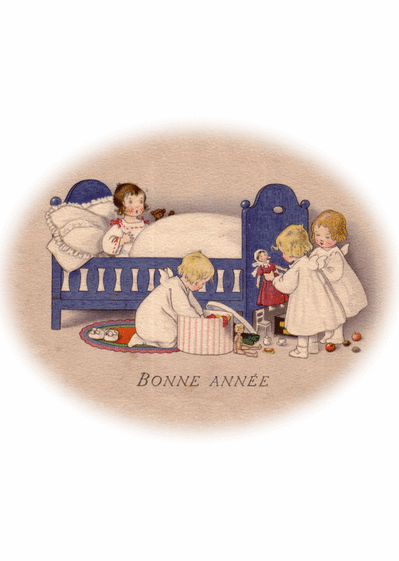 Bonne ann&eacute;e enfants dans leur chambre